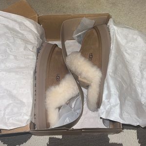 ugg platformed slippers.